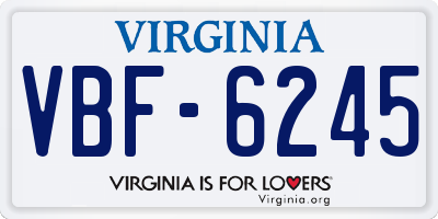 VA license plate VBF6245