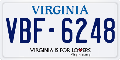 VA license plate VBF6248