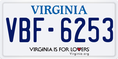 VA license plate VBF6253
