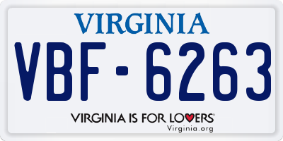 VA license plate VBF6263