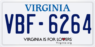 VA license plate VBF6264