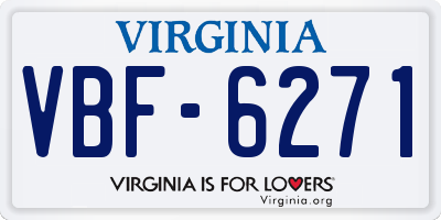 VA license plate VBF6271