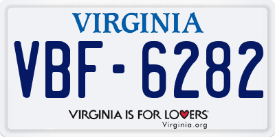 VA license plate VBF6282