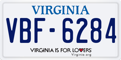 VA license plate VBF6284