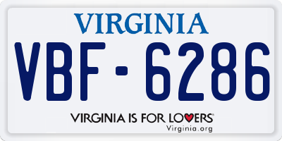 VA license plate VBF6286
