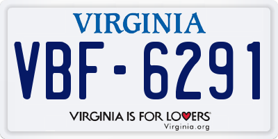VA license plate VBF6291