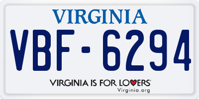 VA license plate VBF6294