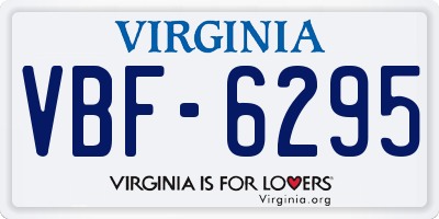 VA license plate VBF6295
