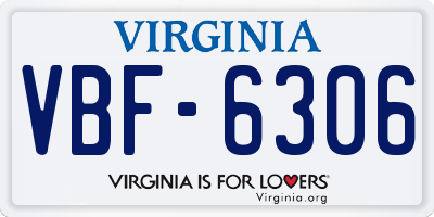 VA license plate VBF6306