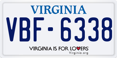 VA license plate VBF6338
