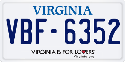 VA license plate VBF6352