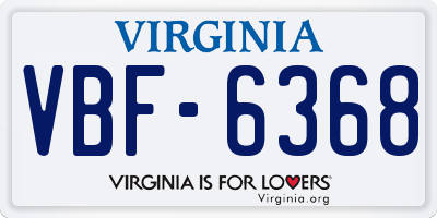 VA license plate VBF6368
