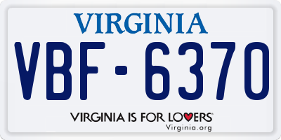 VA license plate VBF6370