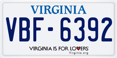VA license plate VBF6392