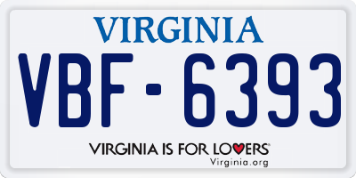 VA license plate VBF6393