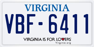 VA license plate VBF6411