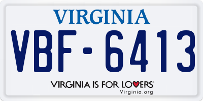 VA license plate VBF6413
