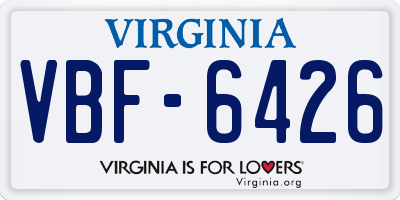 VA license plate VBF6426