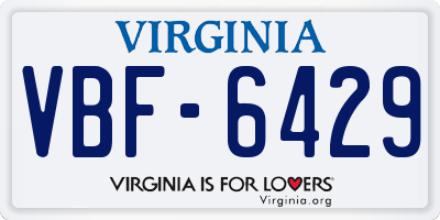 VA license plate VBF6429