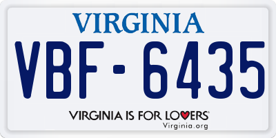 VA license plate VBF6435