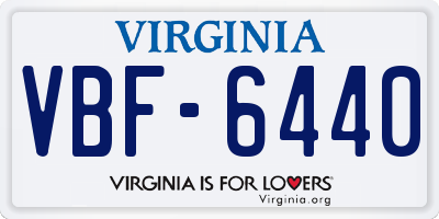 VA license plate VBF6440