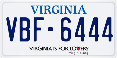 VA license plate VBF6444