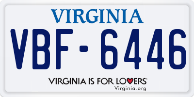 VA license plate VBF6446