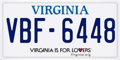 VA license plate VBF6448