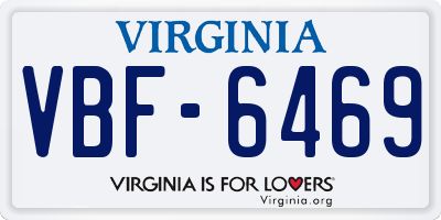 VA license plate VBF6469