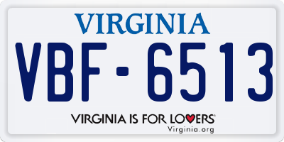 VA license plate VBF6513