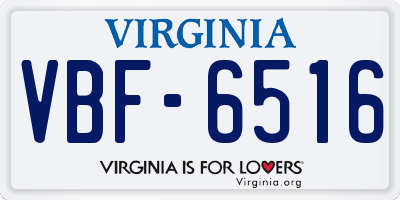 VA license plate VBF6516