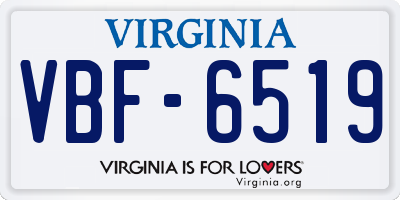 VA license plate VBF6519
