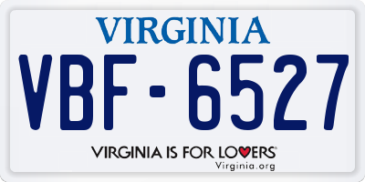 VA license plate VBF6527