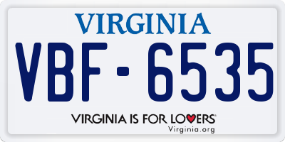 VA license plate VBF6535