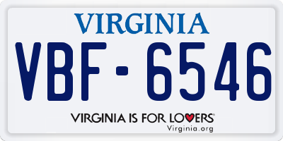 VA license plate VBF6546
