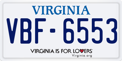 VA license plate VBF6553