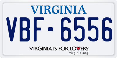 VA license plate VBF6556