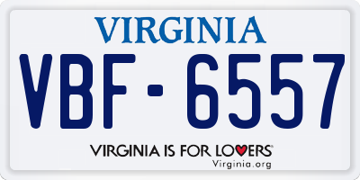 VA license plate VBF6557