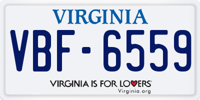 VA license plate VBF6559