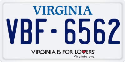 VA license plate VBF6562
