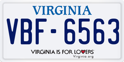 VA license plate VBF6563