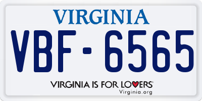 VA license plate VBF6565