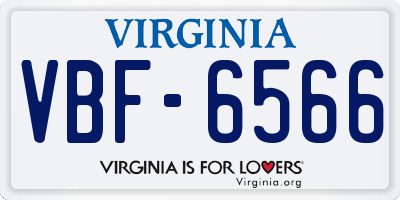 VA license plate VBF6566