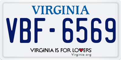 VA license plate VBF6569