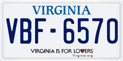 VA license plate VBF6570