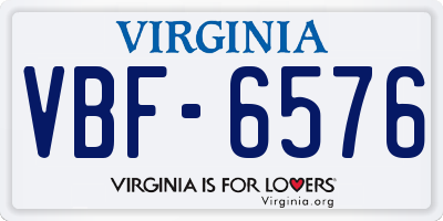 VA license plate VBF6576
