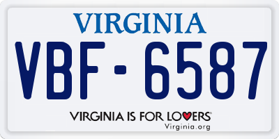 VA license plate VBF6587