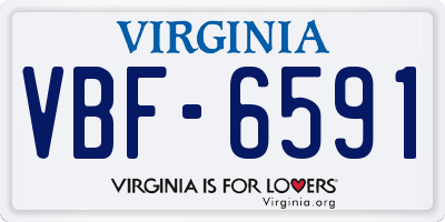 VA license plate VBF6591