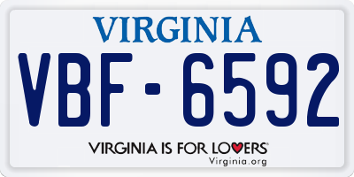 VA license plate VBF6592