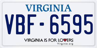 VA license plate VBF6595